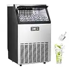Electactic Ice Maker, Commercial Ice Machine,100Lbs/Day, Stainless Steel Ice Machine with 48 Lbs Capacity, Ideal for Restaurant, Bars, Home and Offices, Includes Scoop