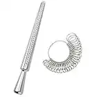 Julytech Ring Sizer Measurement Finger Ring Gauge Measurer/Mandrel Silver Finger Sizer Ruler Finger Sizing Tools Ring US Sizes 1-13 (Metal) (Metal Ring sizer)