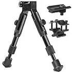 Feyachi 3 in 1 Tactical Rifle Bipod + Rail Mount Adapter + Barrel Clamp Adjustable Height from 6.3" to 6.9" for Hunting