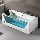 BHBL Freestanding Bathtub Massage Bathtub with Air Bubble,Computer Panel and Light (DK-Q408), 68 X 32 Inch