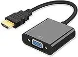 HDMI to VGA, 1080P Compatible HDMI to VGA Adapter for Computer, Laptop, PC, Monitor, HDTV, Digital to Analog Converter Cable for Xbox 360, PS3, TV Box to Projector Displayer. Male to Female Adapter.