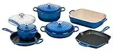 Le Creuset Signature - Juego de utensilios de cocina de hierro fundido esmaltado, 10 piezas, Marsella