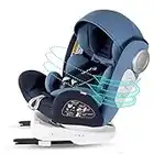 Bonio Baby Car Seat 360° Rotating Group 0+/1/2/3 (0-36 kg) with ISOFIX SIPS ECE R44/04 (Blue)