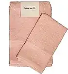 Bassetti - Set Asciugamani Da Bagno Viso e Bidet Coppia Asciugamani da Bagno con Ospite | 60x110 cm + 40x60 cm | Col. Rosa - 1126