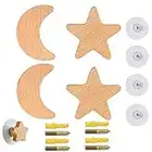 Exbrith 4 Piezas Linda Percha Pared Madera, Percheros Niños Niñas Ganchos, Percha Pared Madera Ganchos Multiuso, para Decorar Habitaciones, Colgar Sombreros, Colgar Ropa