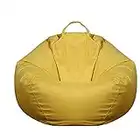 Puff Pera sin Relleno para Adultos y Niños, Chickwin Exterior y Interior Bean Bag Bolsa de Frijol para Silla Tumbona Perezosa Funda para Sillón Cubierta de Sillón (Amarillo,M)