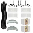 Accessory Kit Compatible With iHome AutoVac Nova Self Empty Robot Vacuum Cleaner,1 Main Brush,6 Side Brushes,4 Hepa Filters,2 Mop Pads,2 Dust Bags (15 pcs)