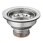 Moen Kitchen Sink Stainless Steel Basket Strainer with Drain Assembly, 3-1/2 Inch Sink Drain Stopper Plug, 22036