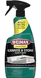 Weiman Granite Cleaner & Polish - Daily Use, Streak-Free Formula for Countertops, Marble, Quartz, Laminate, and Tile, 24 fl oz, Green