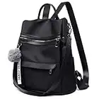 Mochila para mujer, elegante, pequeña, tela Oxford, impermeable, para niñas, uso diario, trabajo y viajes, Negro