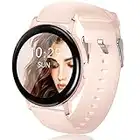 Smart Watch for Women Men, MTQ 1.28” Fitness Tracker Blood Pressure Watch with Heart Rate & SpO2 Monitor, Full Touchscreen Waterproof Watch for Android iPhone iOS Gold Pink