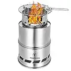 TOMSHOO Campingkocher Holzofen, Klein Holzvergaser aus Edelstahl, Kompakt und Faltbar Outdoor Hobo Kocher Wood Stove für Picknick, BBQ, Camping, Wandern, Reisen, usw