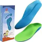 Ailaka Kids Orthotic Arch Support Schuheinlagen, PU-Schaumpolstereinsätze für Kinder für Plattfüße, Plantarfasziitis, Schmerzlinderung an den Fersen (Grün, 36-38 EU 24cm)