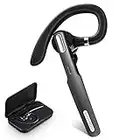 ICOMTOFIT Auricular Bluetooth inalámbrico V5.0 IPX7 Auriculares Manos Libres con micrófono Incorporado para Conducir/Negocios/Oficina, Compatible con iPhone y Android-Gris