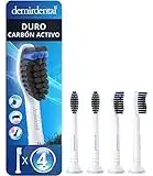 Pack con 4 cabezales demirdental compatibles con los recambios de Philips Sonicare con carbón activo, cepillos de dureza duro, Blanco, HX9054