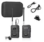 Movo WMX-7 VHF 12-Channel Wireless Lavalier Microphone System with 1 Receiver, 1 Transmitter, and 1 Lapel Microphone Compatible with DSLRs, iPhone/Android Smartphones, and Tablets (40m Audio Range)