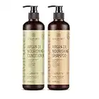 Arganöl Shampoo und Conditioner Set 2 x 16,9 oz - Bio-Shampoo und Conditioner SULFATE, magiforet - weich & glatt, sanfte für volles coloriertes Haar, für Männer und Frauen