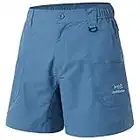 BASSDASH Men's 6" Fishing Shorts UPF 50+ Water Resistant Quick Dry Hiking Cargo Shorts with Multi Pocket FP03M Dusty Blue