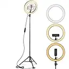 Ring Light 10" with 67" Extended Tripod Stand & Phone Holder for YouTube Video, Camera Led Ring Light for Streaming, Makeup, Selfie Photography Compatible with iPhone Android