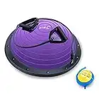 NICE C Balance Ball Balance Trainer, Half Ball with Resistant Band, Strength Exercise Fitness Yoga with Bonus Foot Pump (Purple)