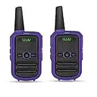 WLN KD-C52 FRS GMRS Walkie Talkie USB Chargeable Mini Handheld Two Way Radio for Kids Adults (1 Pair) (Purple)