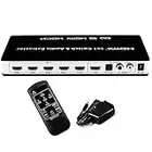 Unocho 4k hdmi Switch 30hz hdmi switcher 5 Port 5x1 hdmi switcher Splitter Box hdmi Audio Extractor Supports 1080p Ultra hd 4k Full hd 3D arc with Remote Control