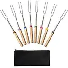 Marshmallow Roasting Sticks ,Marshmallow Sticks Kit Extending Roaster 32 Inch Set of 8 Telescoping Stainless Steel. Smores Skewers & Hot Dog Forks Kids Camping Campfire Fire Pit Accessories.FREE Pouch