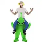 JUEJIAZKIY Green Alien Carrying Halloween Human Costume Disfraz humano verde con disfraz humano inflable divertido para cosplay inflable disfraz adulto para fiesta (120-150 cm)