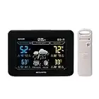 AcuRite 02027A1 Color Weather Station with High Low Temperature and Humidity with Moon Phase, Dark Themed (02027A), Black Display