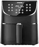 COSORI 5.5L Friggitrice ad Aria WiFi, Friggitrice Senza Olio, Air Fryer con 11 Programmi, Funzione Keep Warm, LED Touch Screen, Tempo Temperatura Regolabili, 1700W, Nero