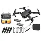 GPS Drone E88 Pro for Adults 4K Pro Dual Camera Foldable Live Video Drone RC Quadcopter Aircrafts with 2Battery Black