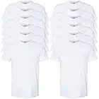 Gildan - Camiseta para Hombre, Estilo G1100 (Paquete de Varias Unidades), Blanco (12-Pack), Large