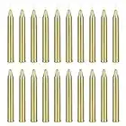 Mega Candles 20 pcs Unscented Gold Mini Taper Candle, 4 Inch Tall x 1/2 Inch Diameter, Great for Casting Chimes, Rituals, Spells, Vigil, Witchcraft, Wiccan Supplies, Meditation & More
