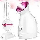 Facial Steamer SPA Sauna Face Humidifier Wolady Home Sauna Steamer Nano Ionic Warm Mist Humidifier Steamer with Stainless Steel Skin Kit for Pores Cleanse Clear Blackheads Acne Skin Cares (Middle)