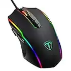 RGB Gaming Maus,Vollion Gamer Maus mit 8 Programmierbare Tasten 7200DPI/RGB-Beleuchtung/Anpassbare Spielprofile,USB-Wired mit ergonomisches Design für MMO, MOBA oder FPS Games für PC/Mac