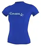 O'Neill Women's Basic Skins UPF 50+ Short Sleeve Rash Guard, Tahitian Blue, M