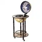 HOMCOM Rolling 18" Globe Wine Bar Stand Wine Cabinet Bottle Shelf Holder Wine Host Trolley with Wheels, Beige