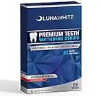 LUNAWHITE Premium Teeth Whitening Strips - 14 Sessions- Safe for Enamel - 28 Non Sensitive Whitening Strips - New Improved Formula - Professional and Safe for Deep Stain Removal