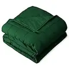Bare Home Weighted Blanket Queen Size 17lbs (60" x 80") for Adults and Kids - All-Natural 100% Cotton - Premium Heavy Blanket Nontoxic Glass Beads (Green, 60"x80")