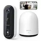 WUUK 2K Wireless Video Doorbell Camera, Wi-Fi Smart Battery Powered Doorbell Camera with Base Station (Chime), 32GB Local Storage, Security Door Camera, Motion Detection, 2-Way Audio, No Monthly Fee