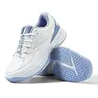 FitVille Womens Tennis Shoes Wide Fit Squash Badminton Shoe Non Slip Sports Trainers Sneakers for Tennis Volleyball, Sky Blue, 4 UK Wide