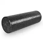 ProsourceFit High Density Foam Rollers 18 - inches long, Firm Full Body Athletic Massage Tool for Back Stretching, Yoga, Pilates, Post Workout Muscle Recuperation, Black