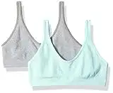 Hanes womens Seamless Comfortflex Fit Cozy Pullover 2-pack Training Bra, Heather Grey/Blue Spearmint, Large US