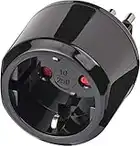 Brennenstuhl Reisestecker/Reiseadapter (Reise-Steckdosenadapter für: Italien Steckdose und Euro Stecker) schwarz