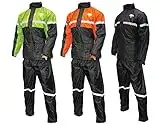 Nelson Rigg Stormrider Rain Suit; 100% Waterproof, Pants and Jacket Included with Reflective striping (Hi-Viz Yellow/Black, Large)