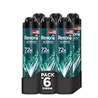 Rexona Desodorante Aerosol Protección Avanzada 72h Marine Fresh Antitranspirante para hombre, 200 ml (Paquete de 6)