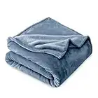 Bare Home Microplush Velvet Fleece Blanket - Full/Queen - Ultra-Soft - Luxurious Fuzzy Fleece Fur - Cozy Lightweight - Easy Care - All Season Premium Bed Blanket (Full/Queen, Coronet Blue)