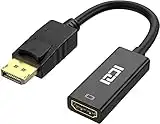 ICZI Adaptateur DisplayPort vers HDMI 4K, DP Câble mâle vers HDMI Femelle, Connecteurs dorés, pour TV 4K, HDTV, Moniteur, Projecteurs, Ordinateurs Portables et Autres [Noir] (4K, Noir)