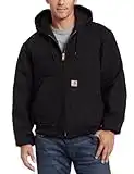CarharttMenLoose Fit Firm Duck Insulated Flannel-Lined Active JacketBlackLarge