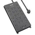 Surge Protector Power Strip, TROND 22 Wide Spaced Outlet with 4 USB Ports (1 USB C), Wall Mount, 4000 Joules, ETL Listed, 5ft Flat Plug Heavy Duty Extension Cord for Home Entertainment, Gaming, Office